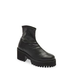 Frame Women's Le Croyden Leather Lug Sole Platform Ankle Bootie‎ Black Size 42